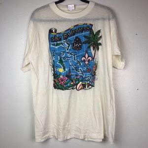 Single stitch Bahamas vtg graphic map tee sz XL